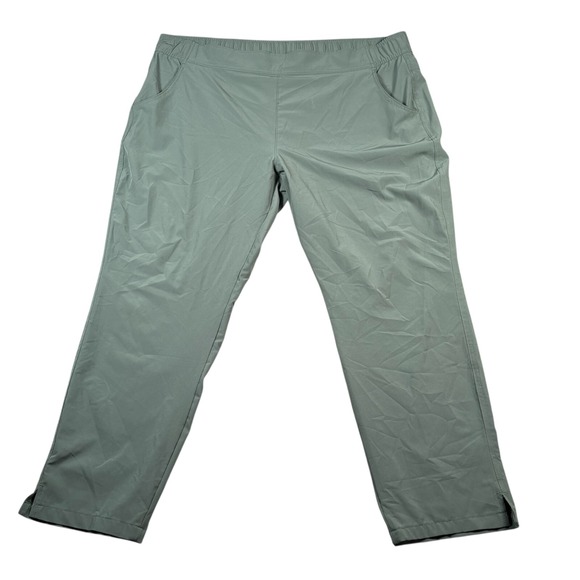 Eddie Bauer Women's Green Elastic Waist Slit Hem Ankle Traveler‎ Pants Size XXL - Picture 2 of 9